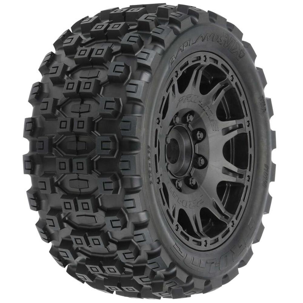 Pro-Line Racing Badlands MX57 Fr/Rr Mounted Black Raid Tires (1 pair)