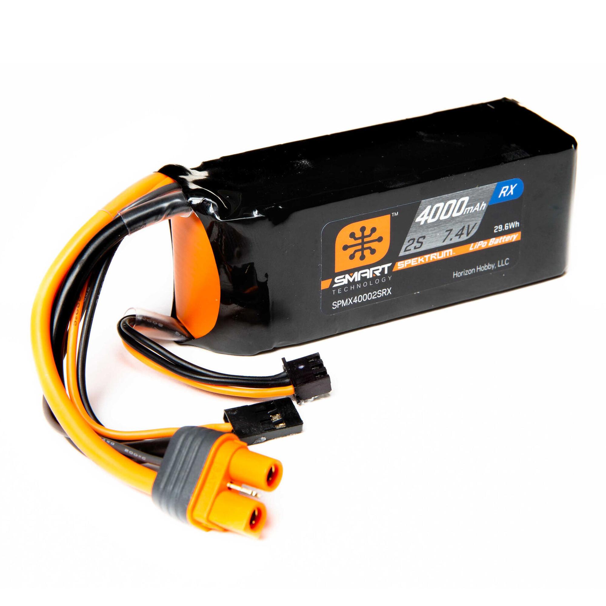 Spektrum 7.4v 4000mAh 2S 15C Smart LiPo Receiver Battery (Universal Receiver, IC3)