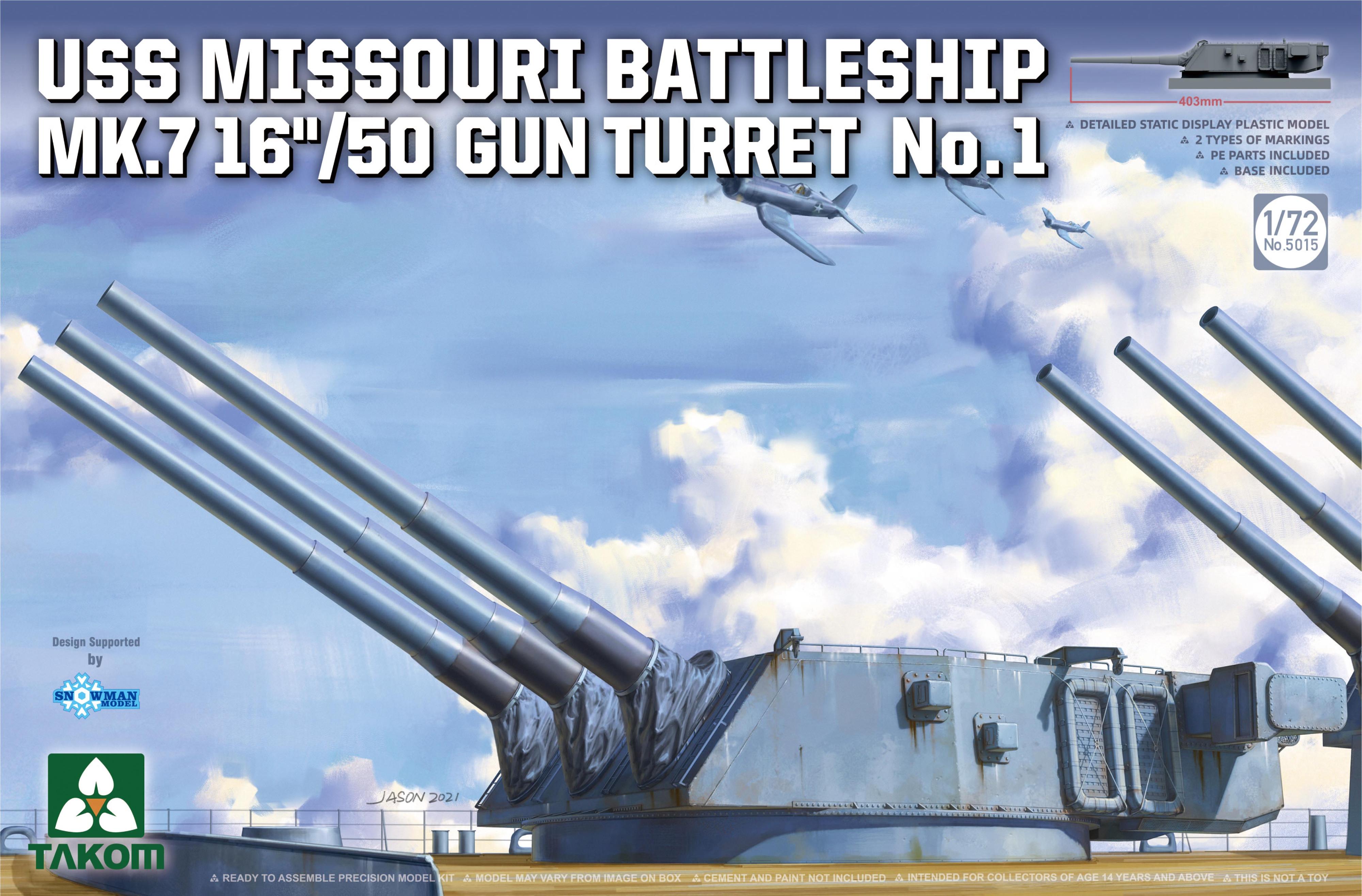 Takom 1/72 USS Missouri Mk.7 Gun Turret No.1 Model Kit