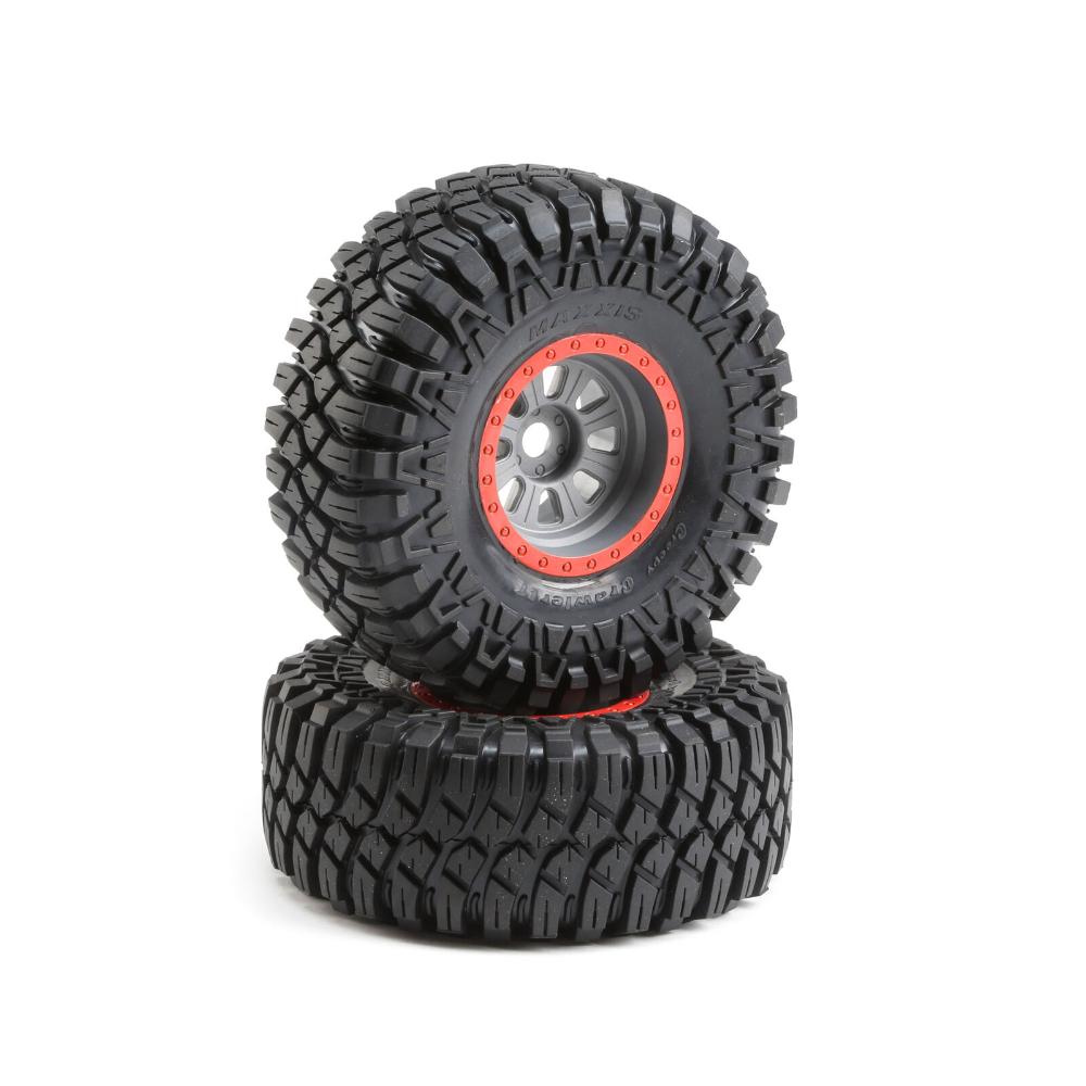 Losi Maxxis Creepy Crawler LT Fr/Rr 3.6 Pre-Mounted Tires (Super Rock Rey, 1 pair)