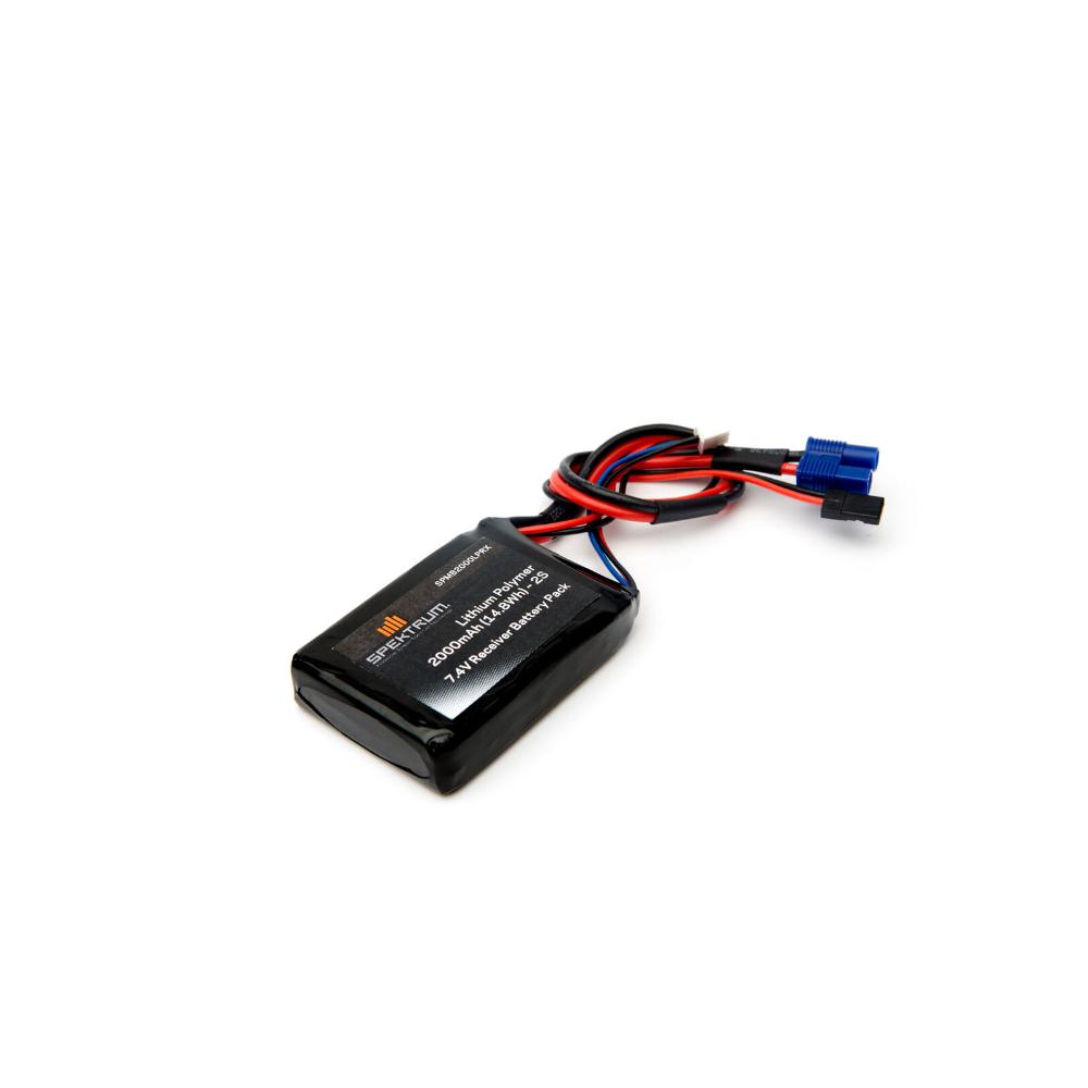Spektrum 7.4v 2000mAh 2S LiPo Receiver Battery (Universal Receiver, EC3)