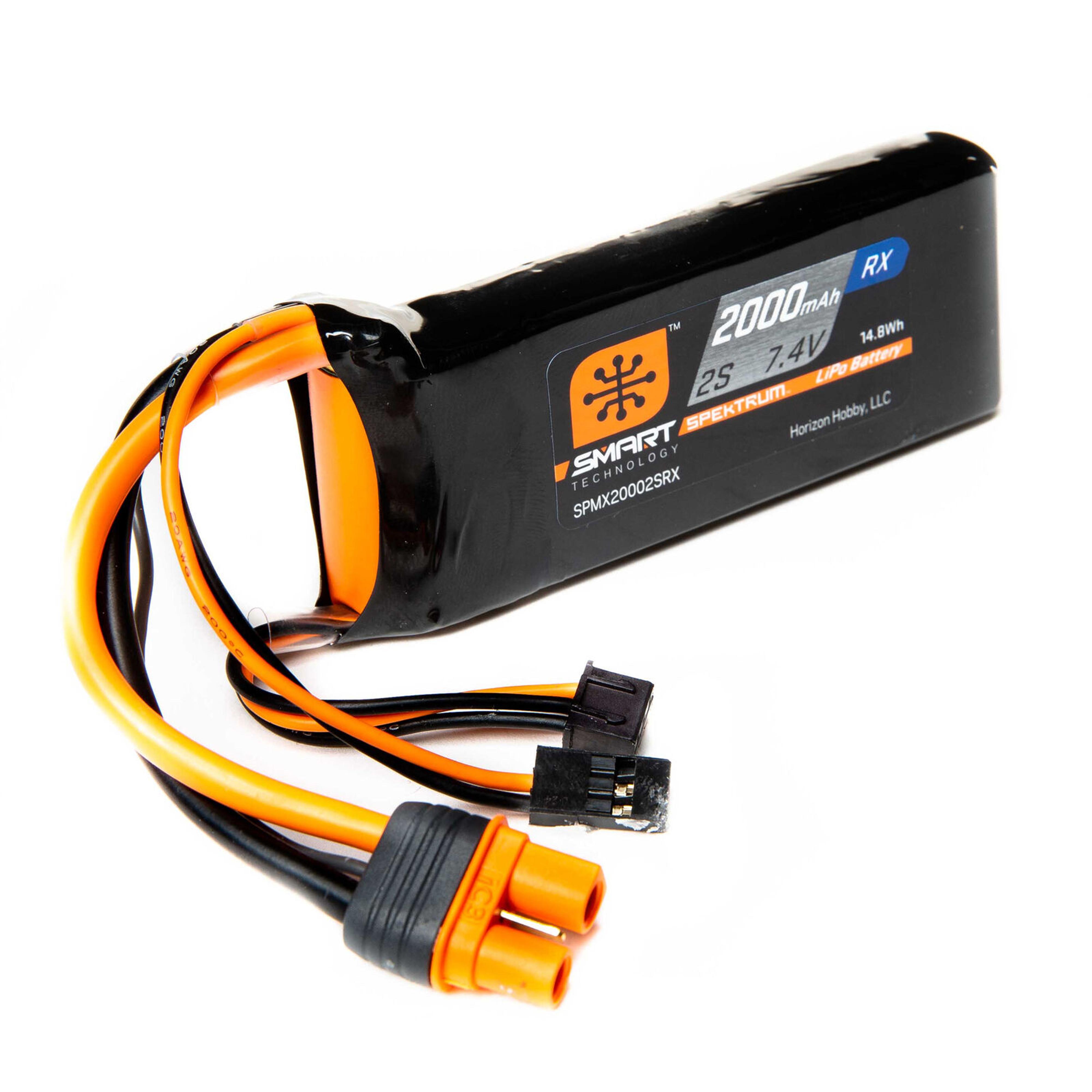 Spektrum 7.4v 2000mAh 2S 15C Smart LiPo Receiver Battery (Universal Receiver, IC3)