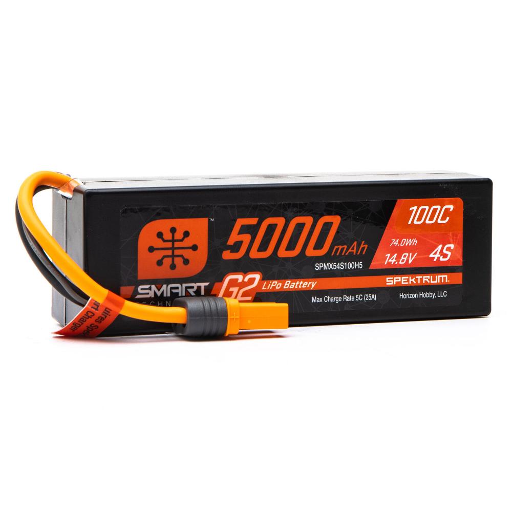 Spektrum 14.8v 5000mAh 4S 100C Smart G2 Hardcase LiPo Battery (IC5)