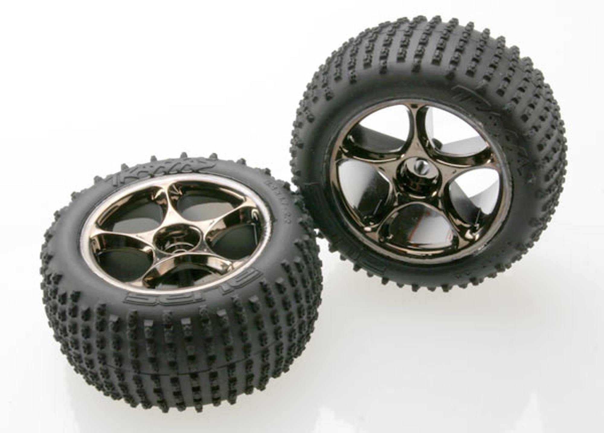 Traxxas 2.2in Alias RC Tires / 2.2in Tracer Chrome Wheels (2 pcs)