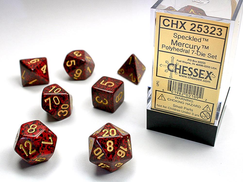 Chessex Speckled Polyhedral Mercury 7 Die Set