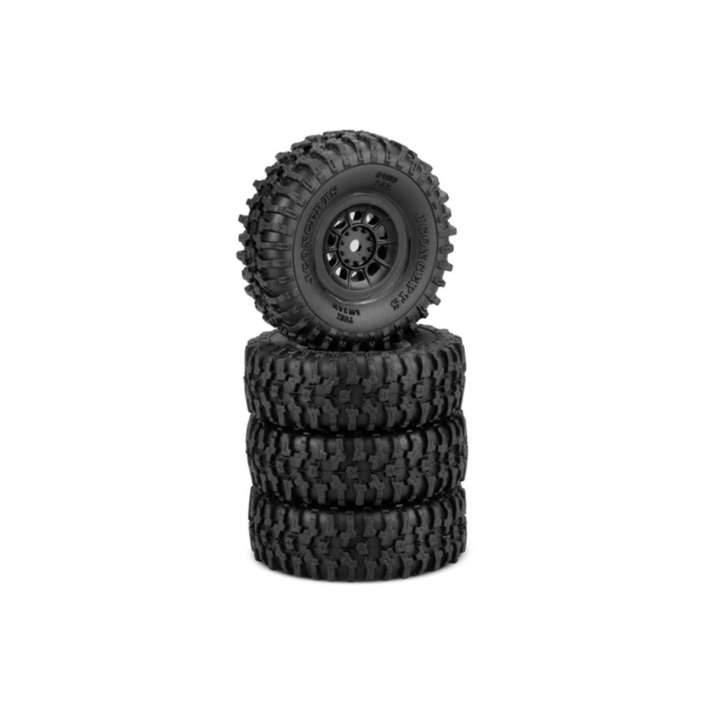 JConcepts Tusks Tires, MTD Black Hazard Wheels (SCX24) (4 ct)