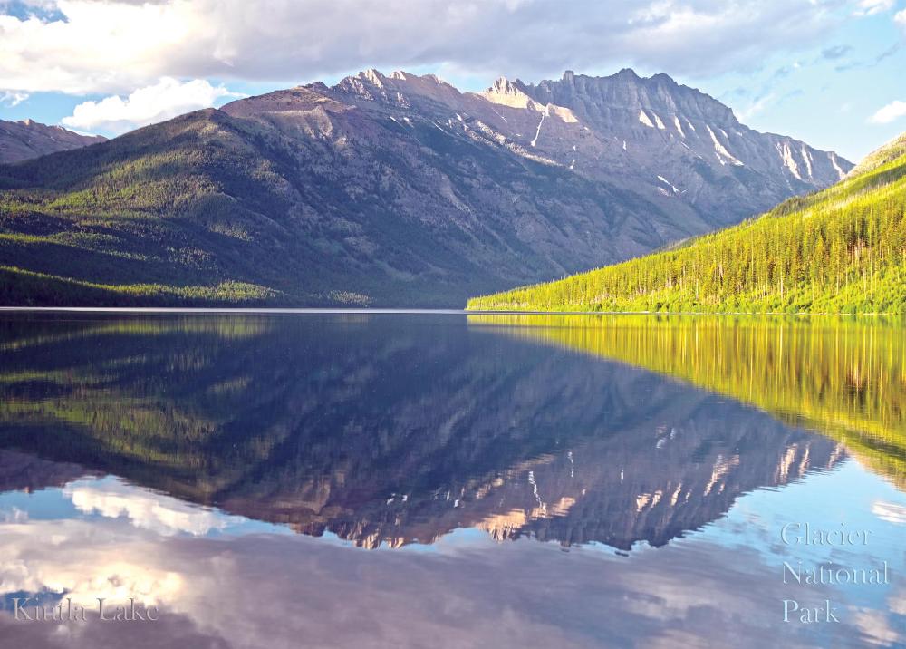 National Park Puzzles - Glacier National Park Kintla Lake Reflection (1000 pc)