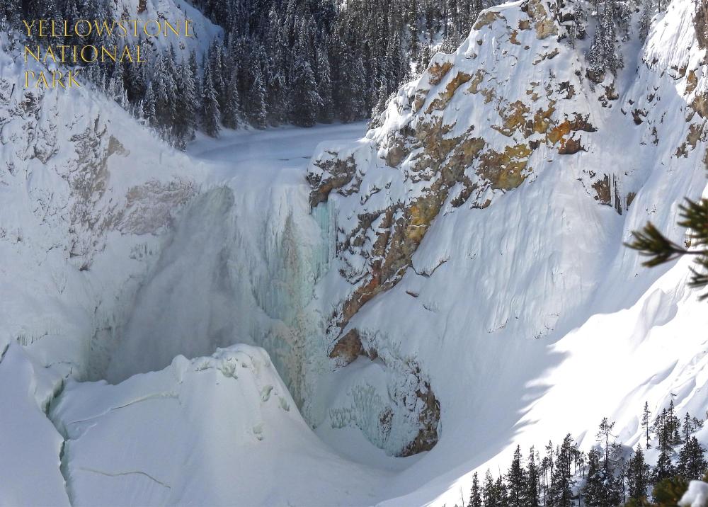 National Park Puzzles - Yellowstone National Park Frozen Lower Falls of the Yellowstone River (1000 pc)