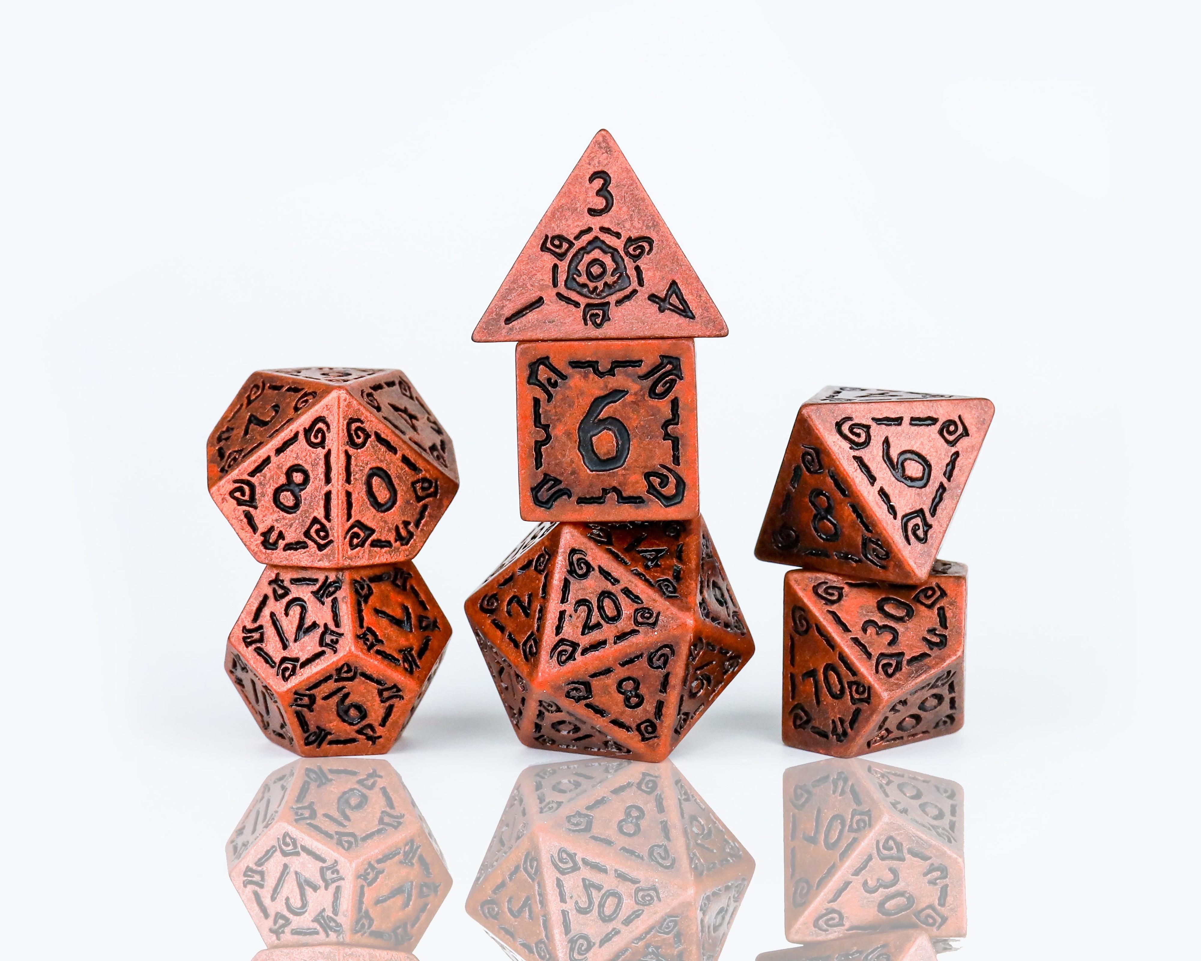 Sirus Illusory Metal Copper Polyhedral Dice Set