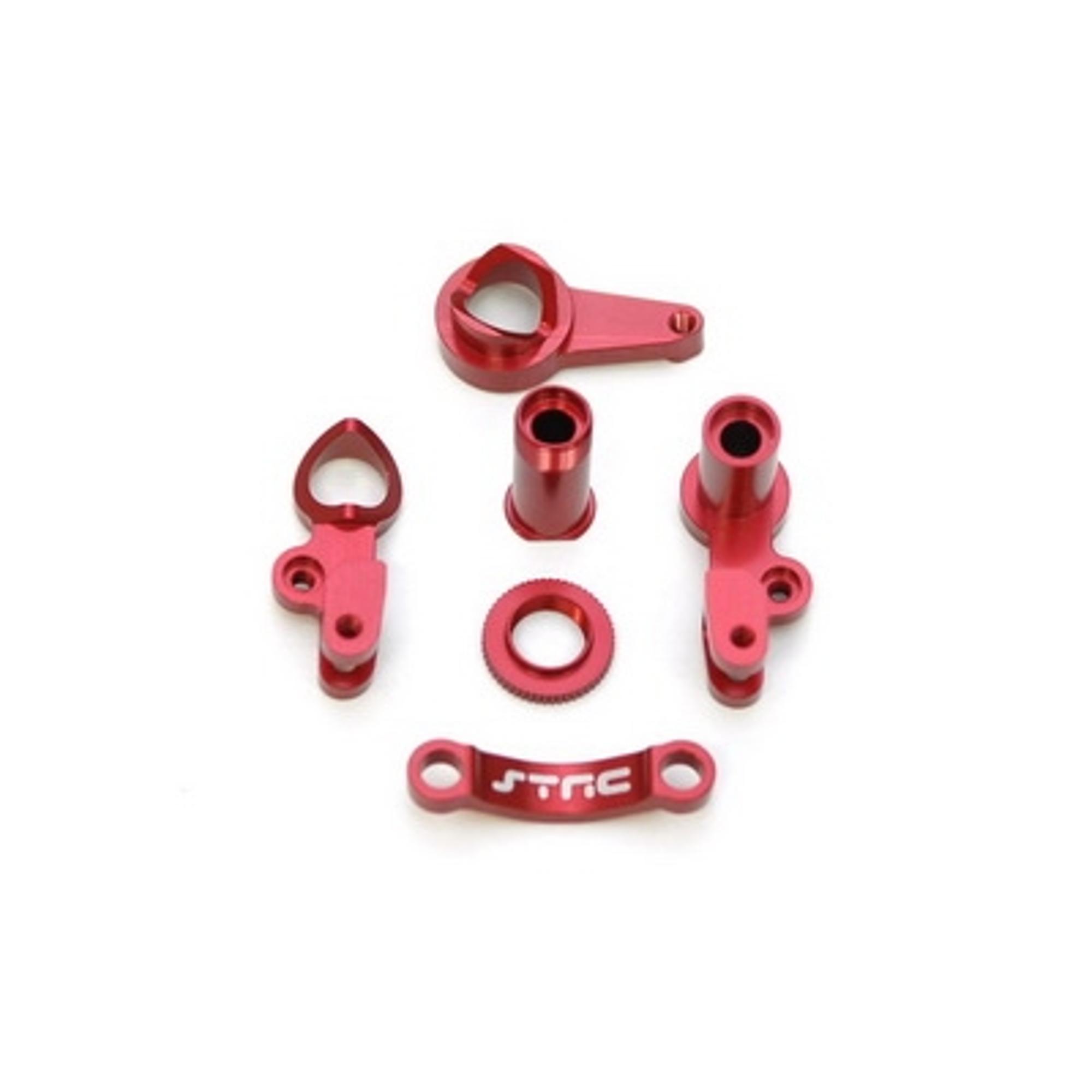 STRC CNC Machined Aluminum Multi-Piece Steering Bellcrank Set (Red)