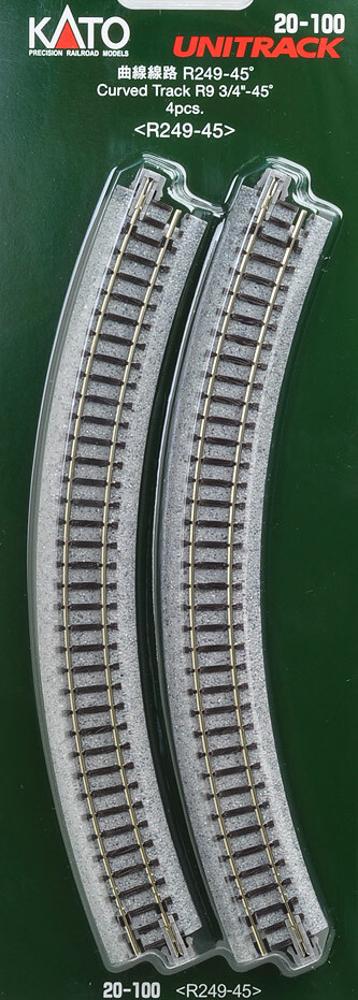 Kato N Scale Unitrack Curved Track 9.75in 45D