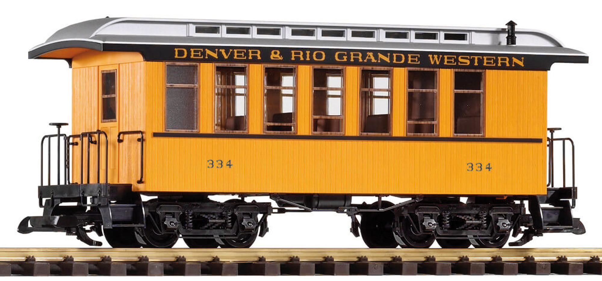 PIKO G Scale Denver & Rio Grande Western #334 Wood Coach Car