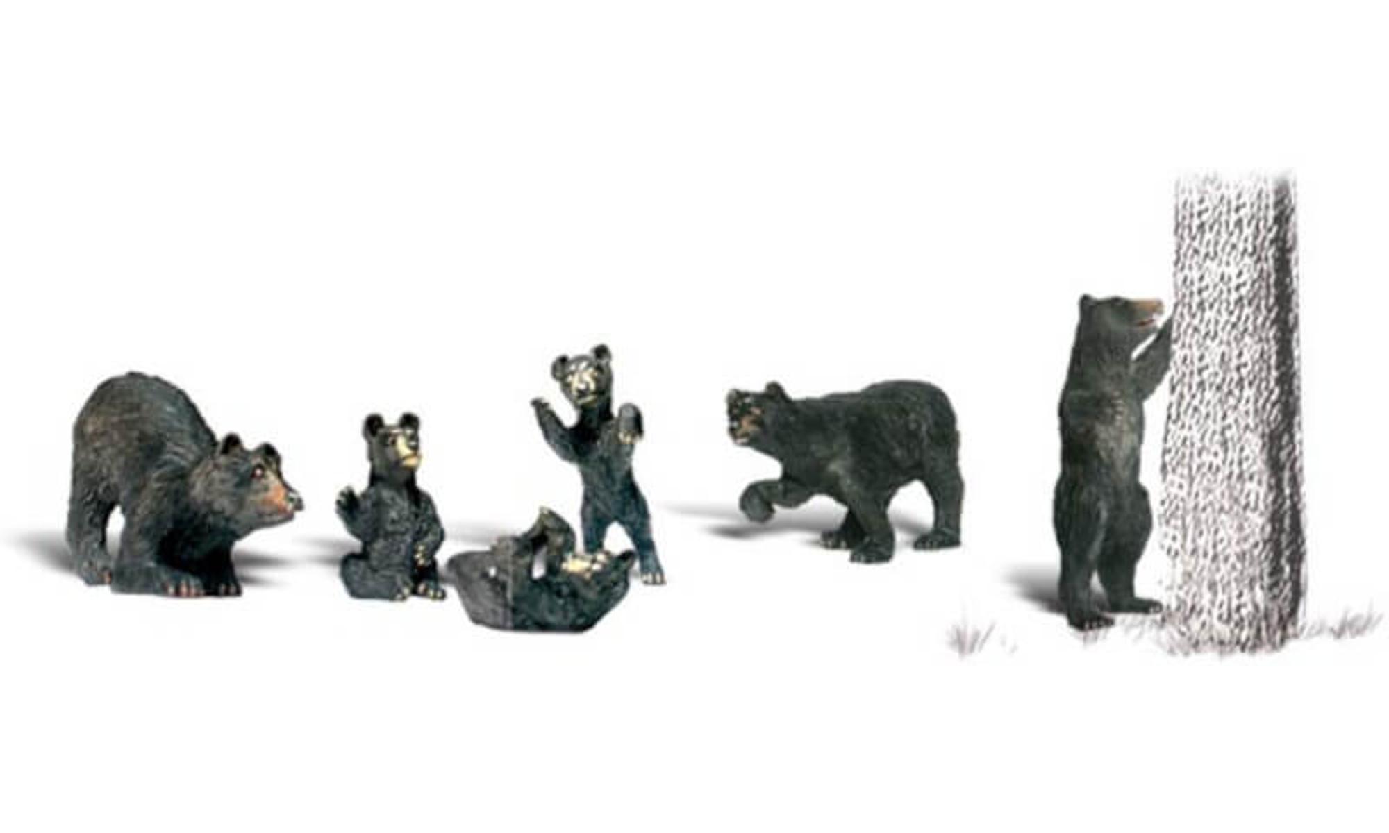 Woodland Scenics O Scale Black Bears and Cubs