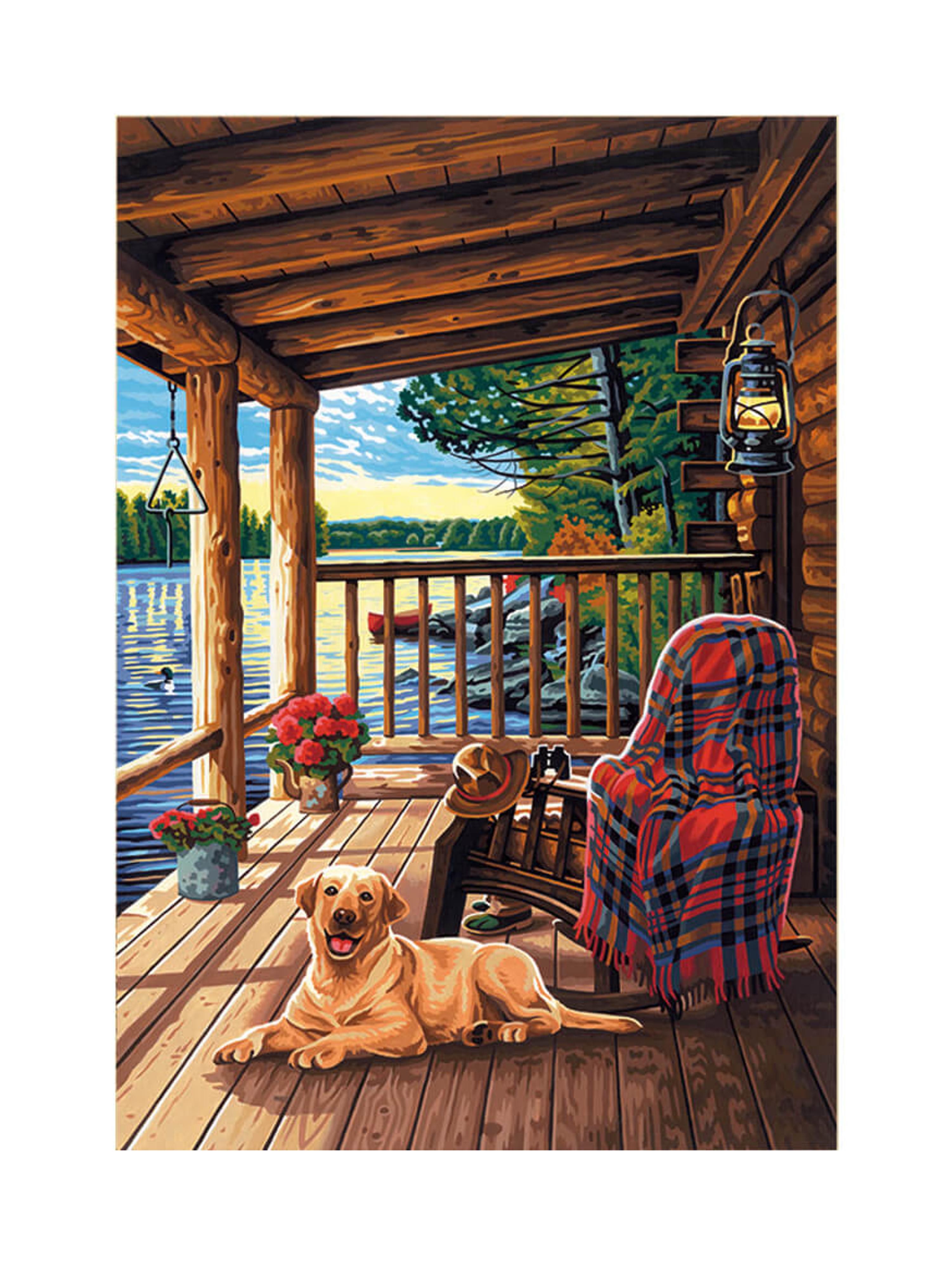 Dimensions Log Cabin Porch Paint by Number