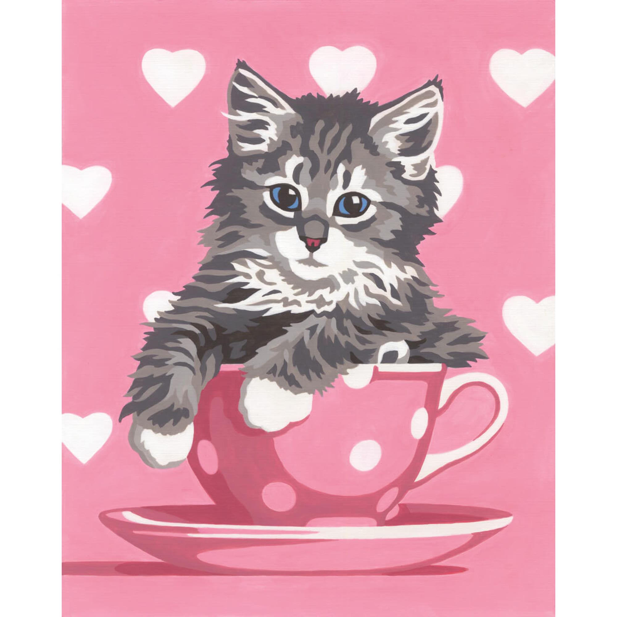Dimensions Kitten Tea Cup Paint by Number