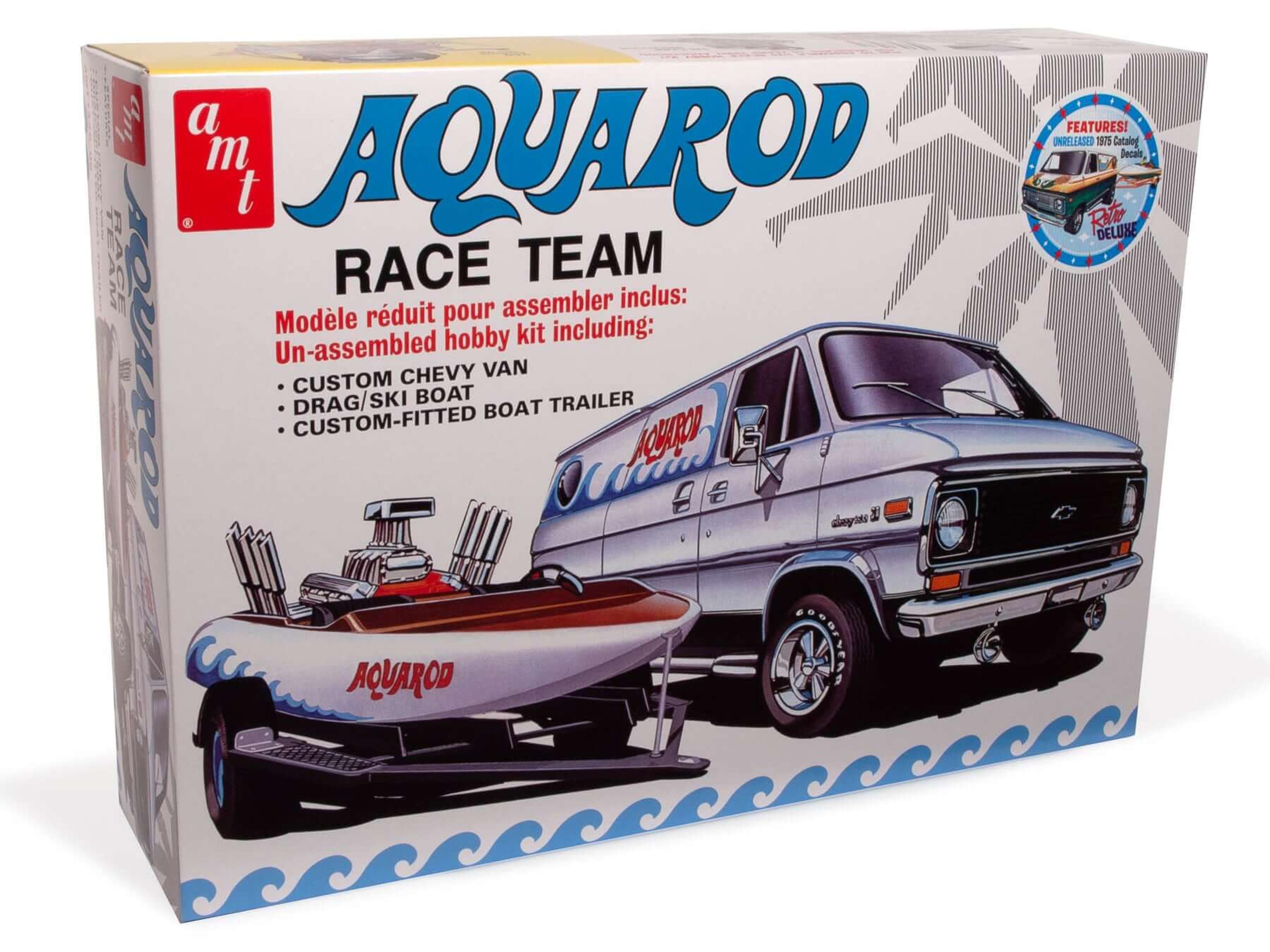 AMT 1/25 1975 Aqua Rod Race Team Chevy Van, Race Boat, and Trailer Model Kit
