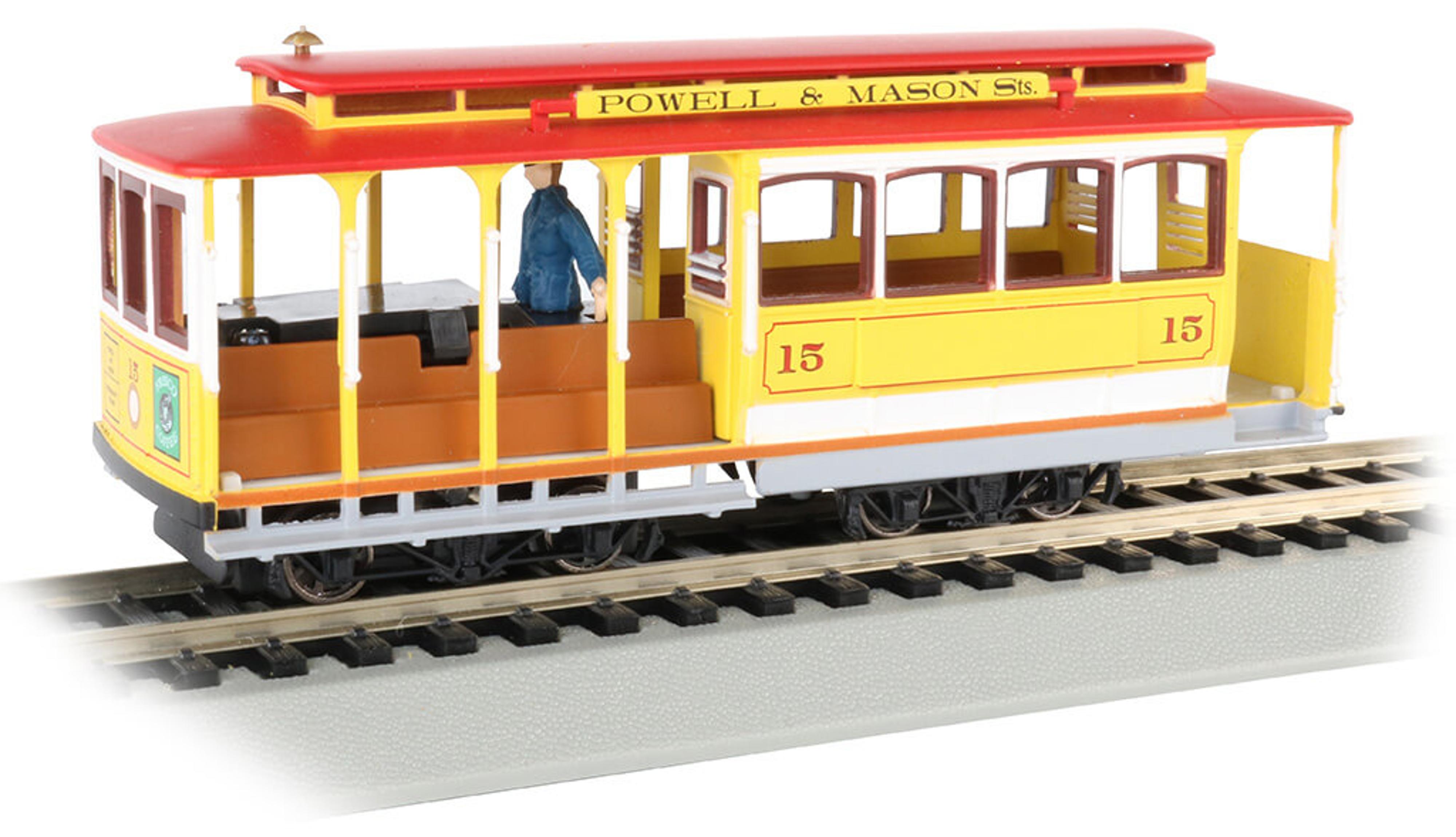 HO Cable Car w/ Grip Man (Yellow/Red)