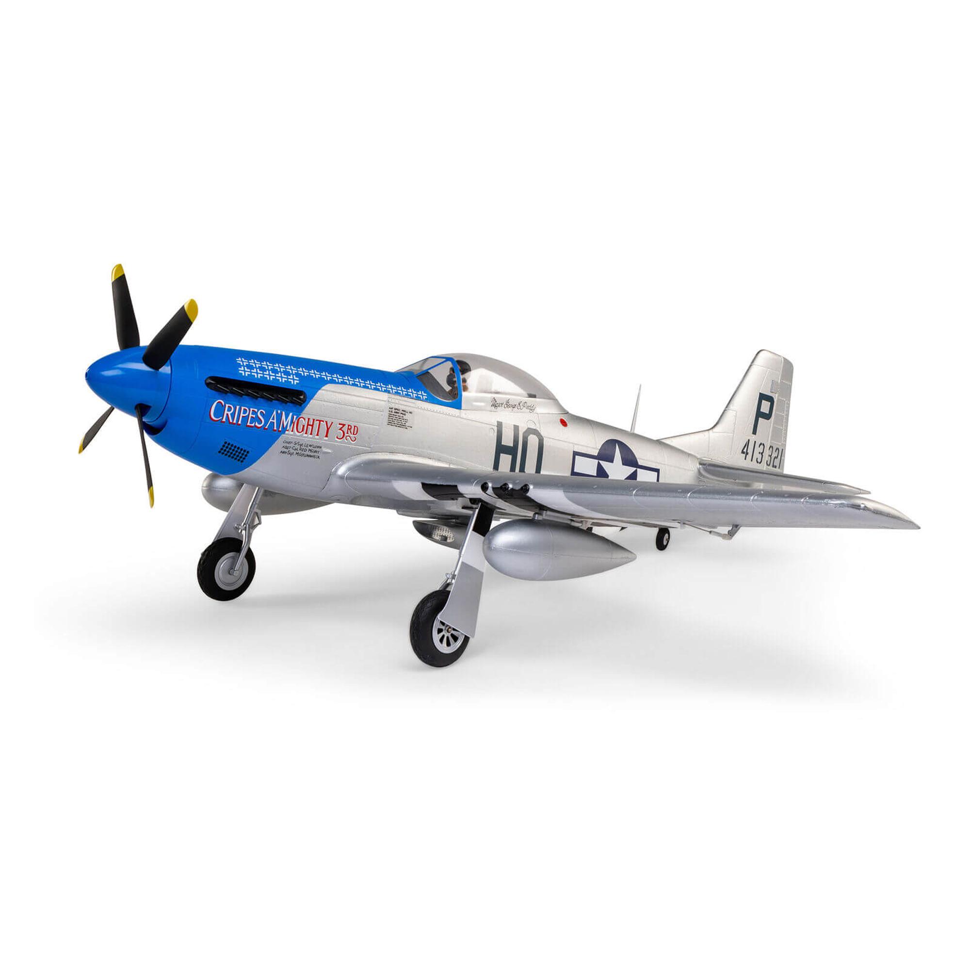 Cripes A Mighty 3rd P-51D Mustang 1.2m BNF Basic w/ AS3X, SAFE Select R/C