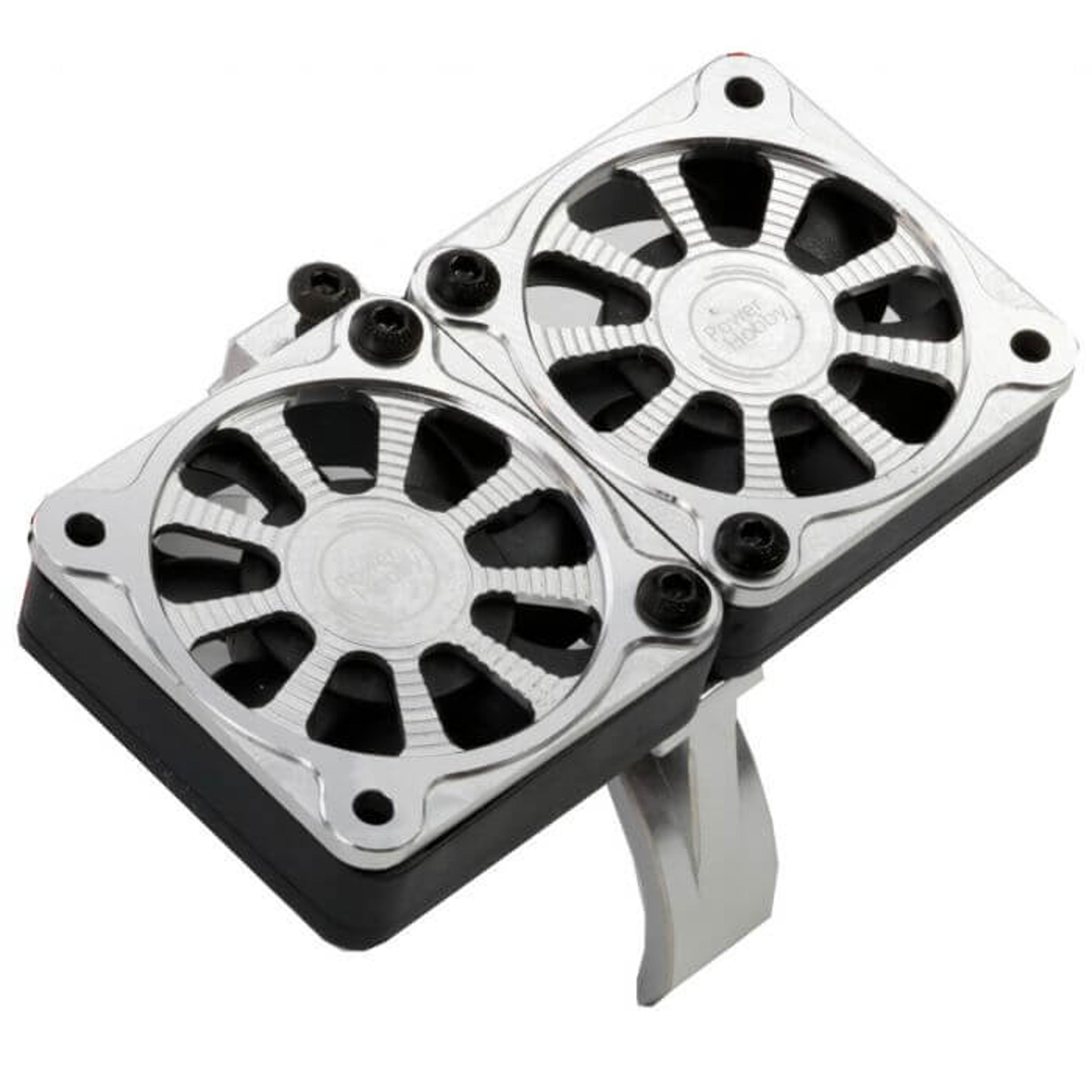 1/8 Aluminum Heatsink Dual High Speed Cooling Fans w/ Cover 40mm (Silver)