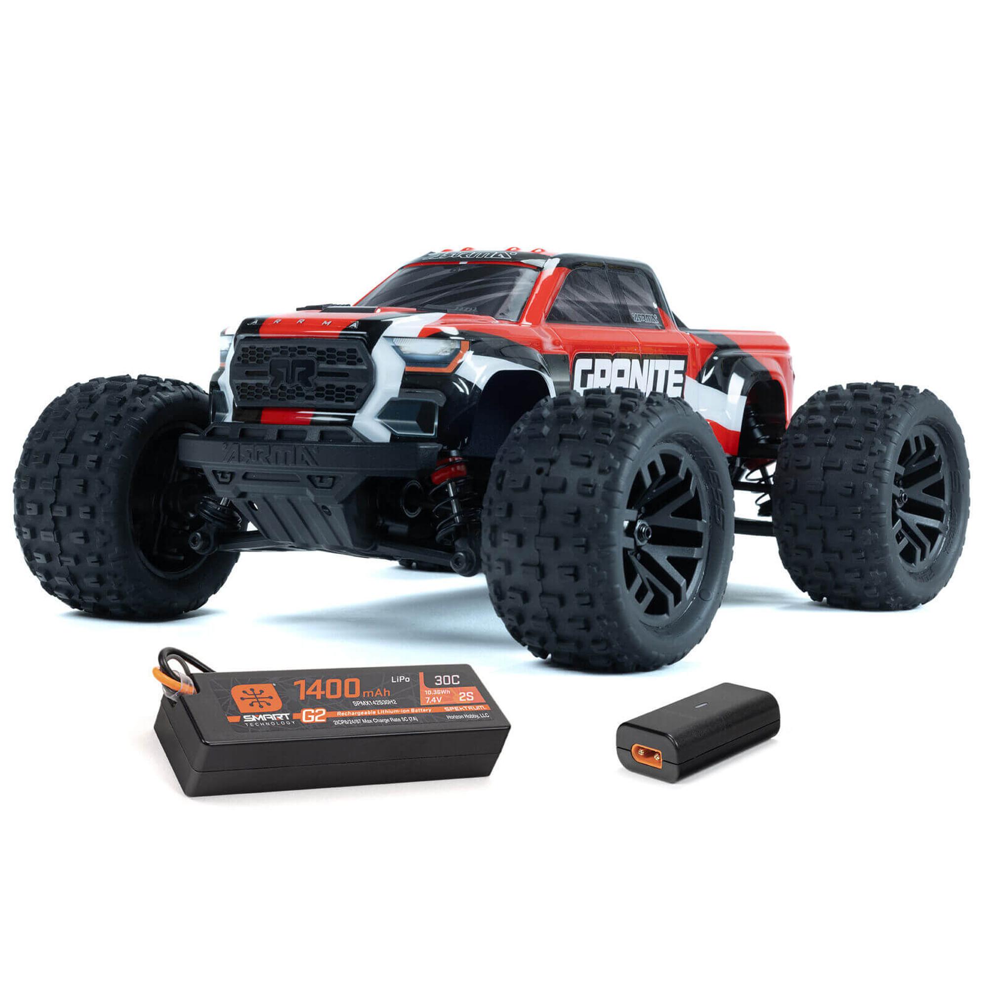 Granite Grom Mega 380 Brushed 4x4 Monster Truck RTR R/C w/ Battery, Charger (Red)