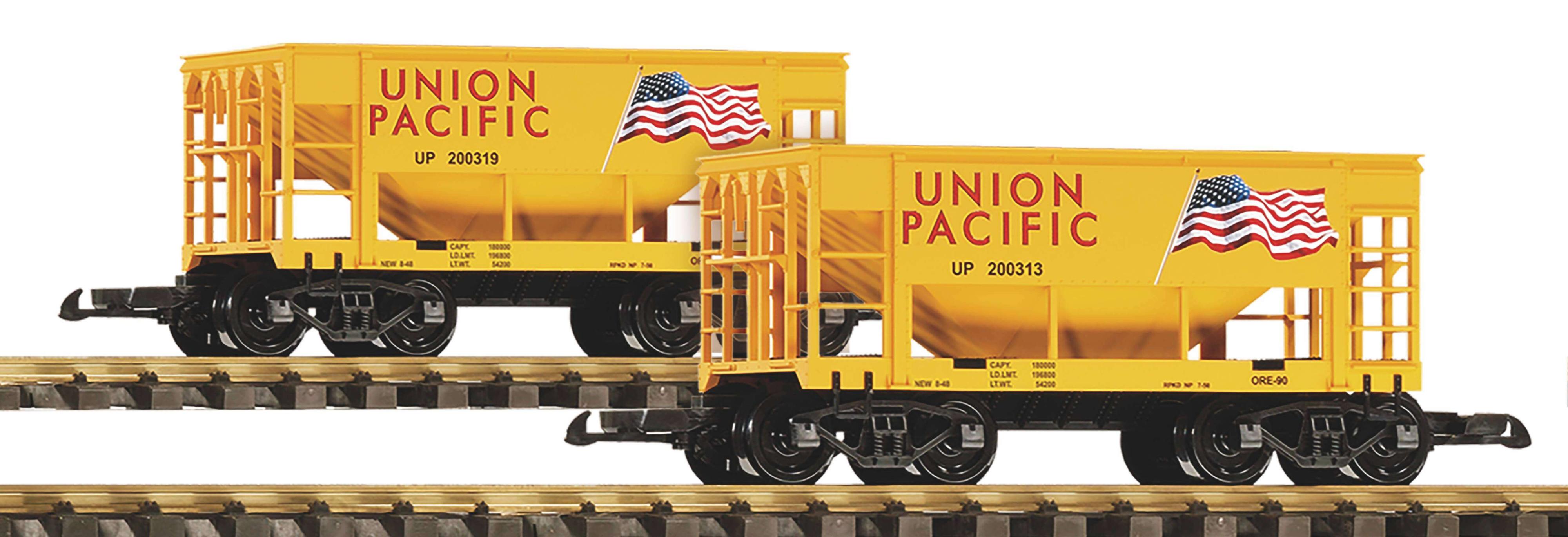 G Scale Union Pacific Ore Car w/ Americna Flag (2 pack)