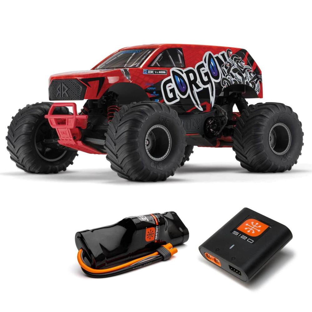 Gorgon 4x2 Mega 550 Brushed Monster Truck RTR w/ Battery & Charger (Red)