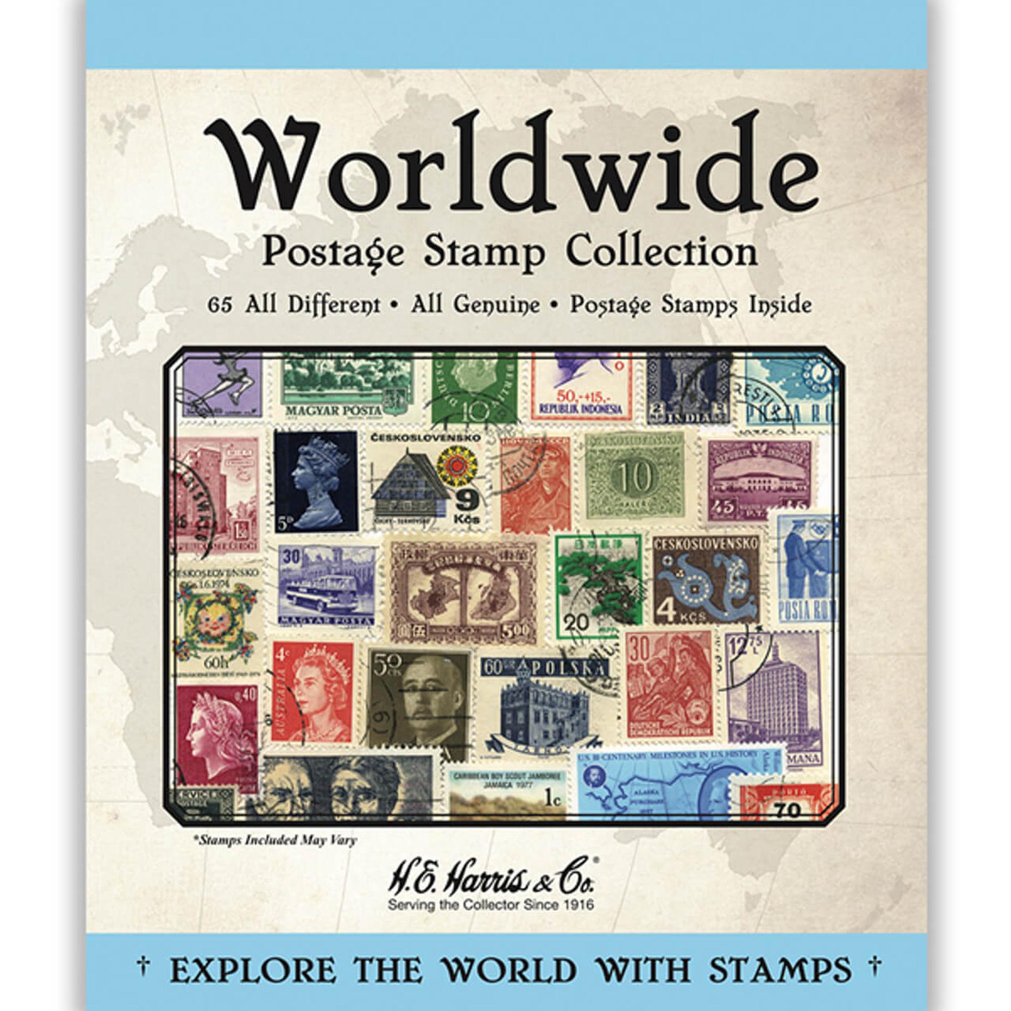 H.E. Harris Worldwide Assortment Stamp Packet