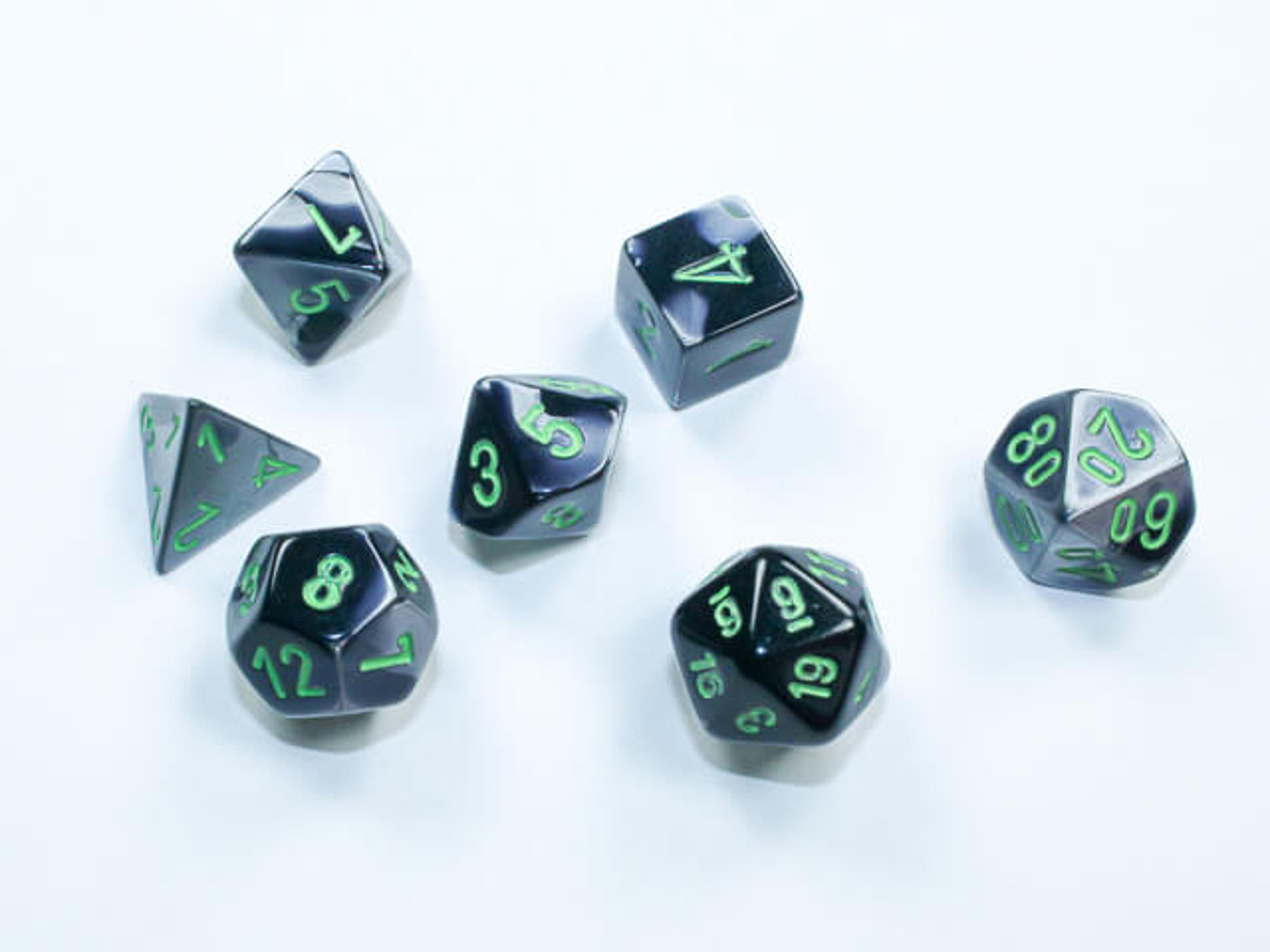 Mini-hedral Gemini Black-Gray/Green 7 Die Set