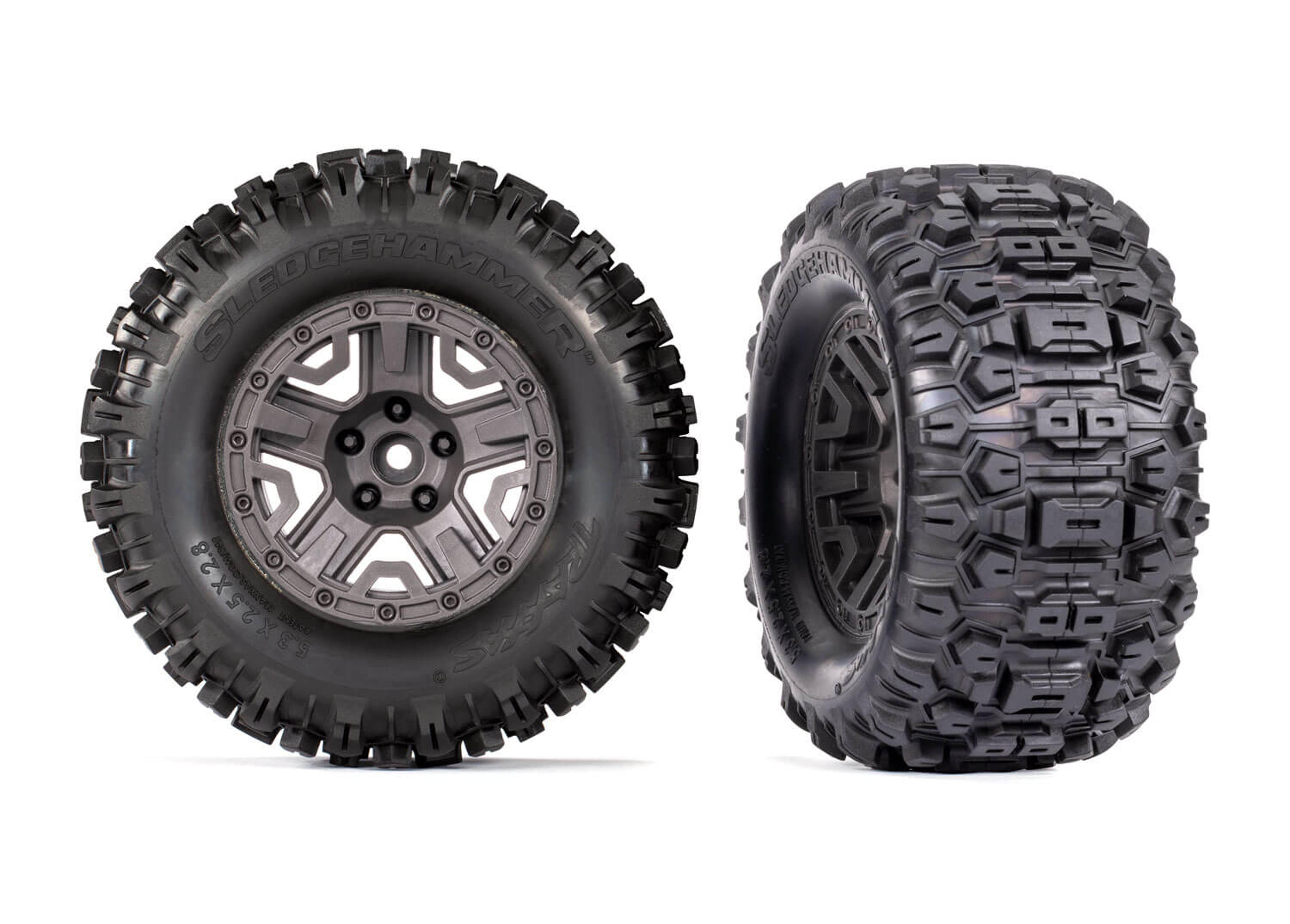 Charcoal Gray 2.8in Wheels, Sledgehammer Tires (1 Pair)