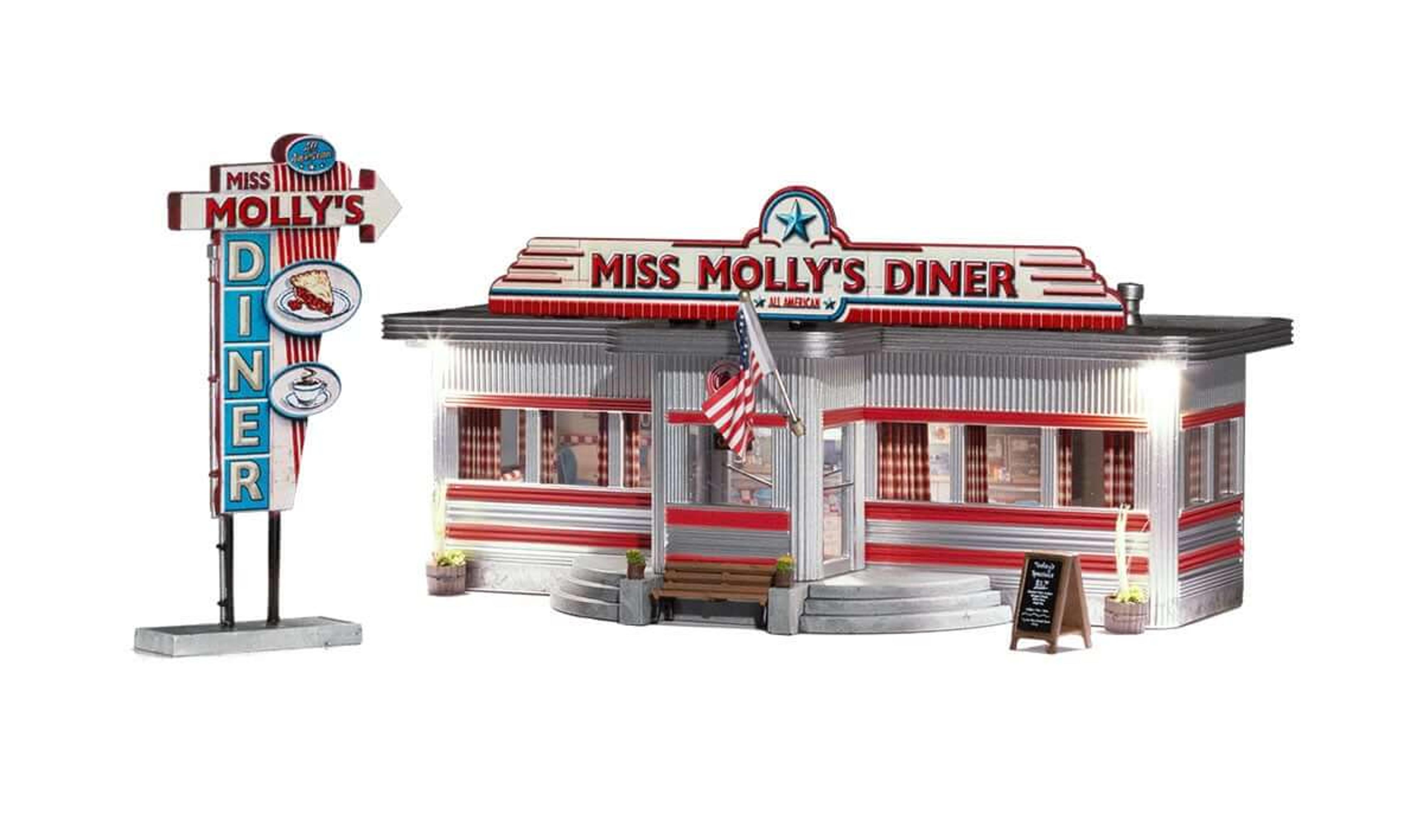 N Scale Miss Mollys Diner w/ Lights
