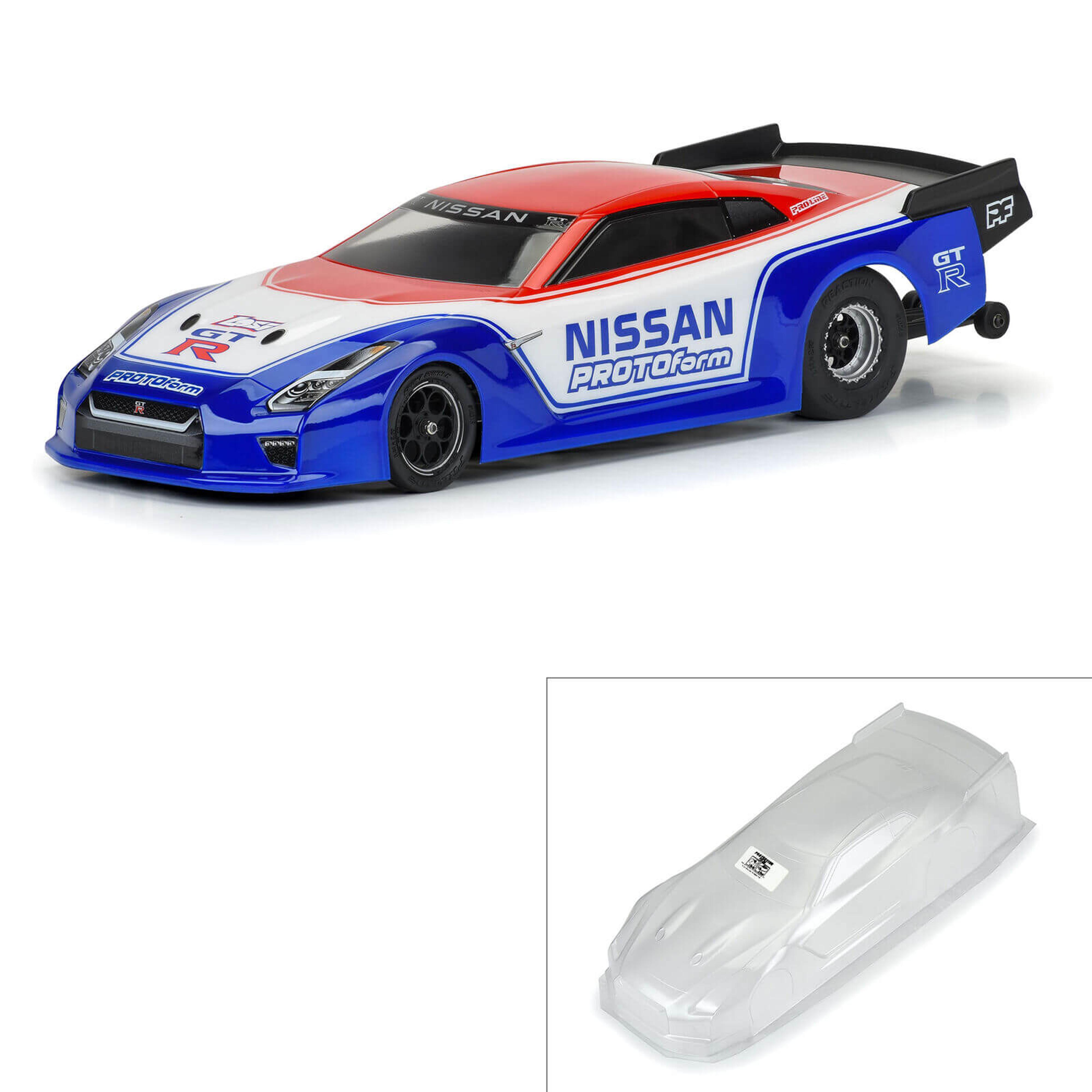 Nissan GT-R R35 Pro Mod Clear Body for Losi Mini Drag