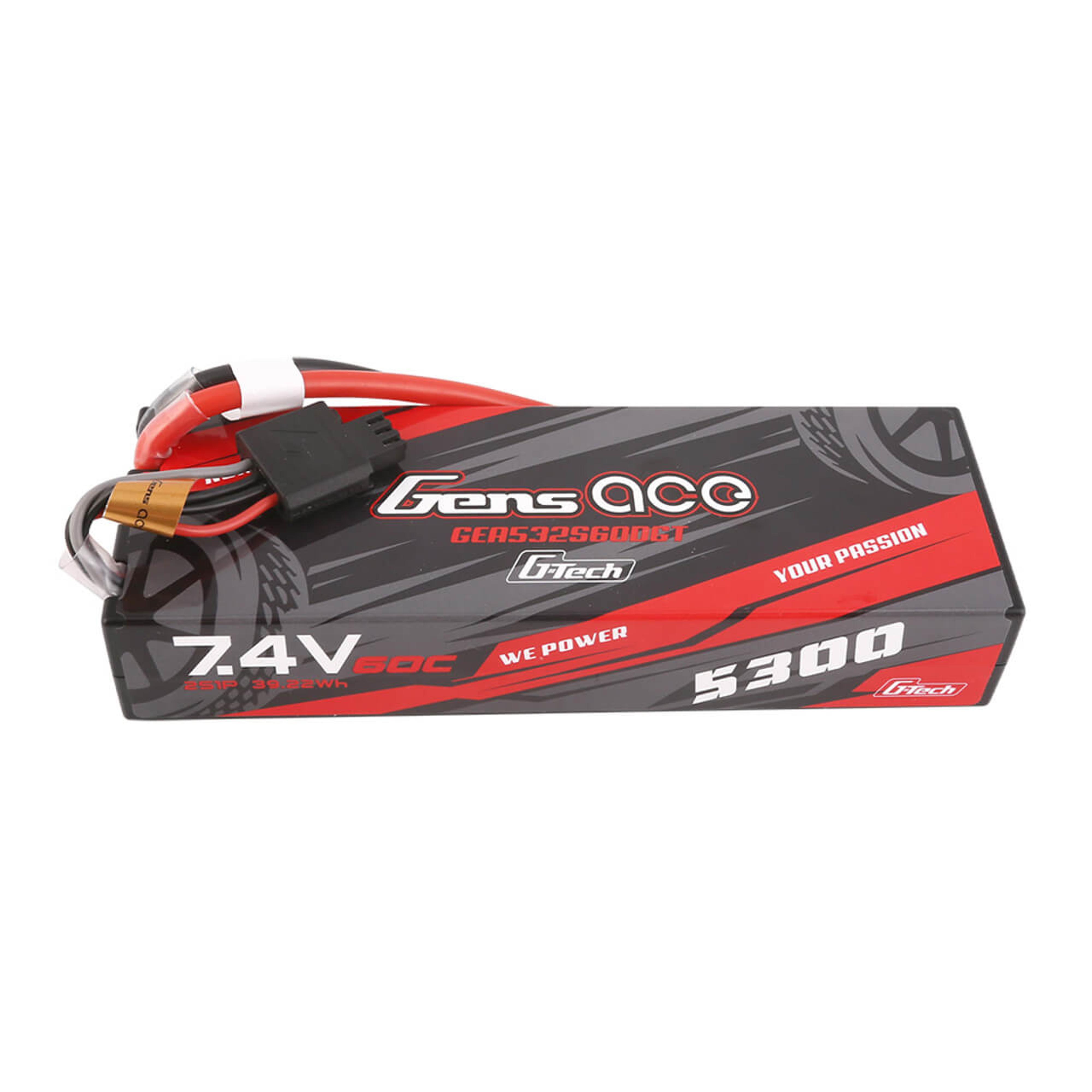 5300mAh 2S 60C 7.4V HardCase Lipo Battery Pack 24# with Deans Plug