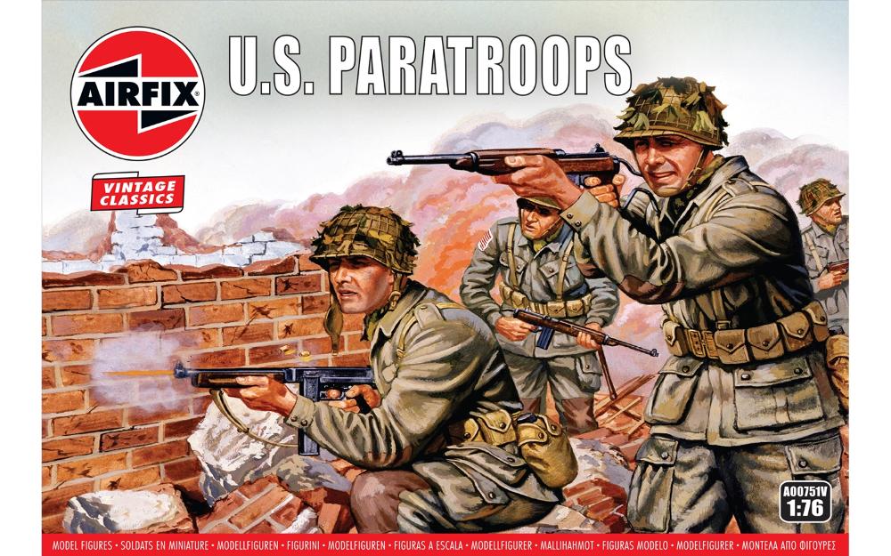 1:76 WWII US Paratroopers Figures (48 ct)