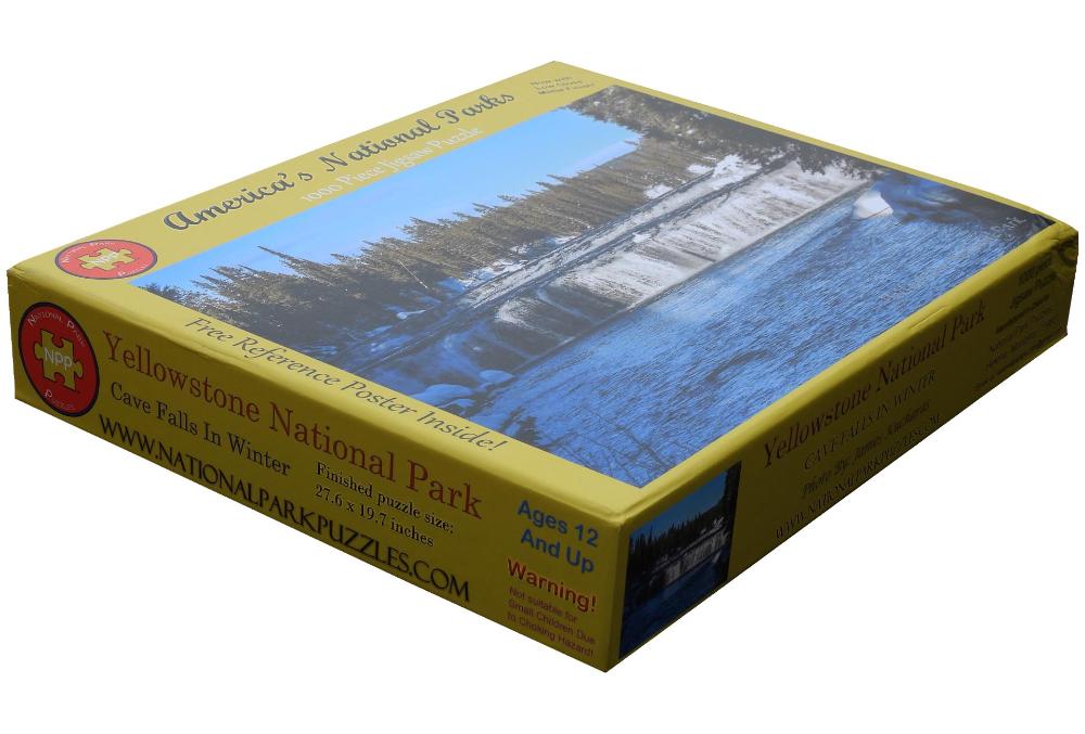 National Park Puzzles - Yellowstone National Park Cave Falls in Winter (1000 pc)