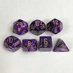 Dice - Vortex Dice Polyhedral Purple/Gold 7-Die Set
