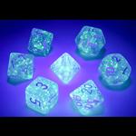 Chessex Borealis Sky Blue Polyhedral 7 Die Set w/ Luminary Effect